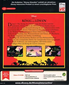 Disney's The Lion King - Box - Back (Germany) - 654x800