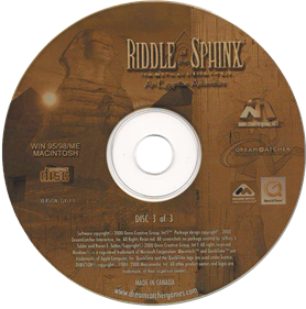 Riddle of the Sphinx: An Egyptian Adventure - Disc (North America) - 1408x1423