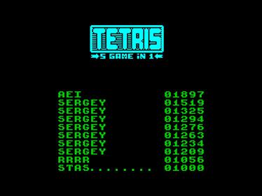 5 in 1 Tetris - Screenshot - High Scores (null) - 768x577