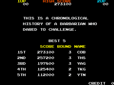 Rastan - Screenshot - High Scores (null) - 640x480