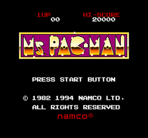 Ms. Pac-Man (Namco) - Screenshot - Game Title (World) - 256x239