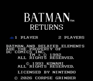 Batman & Robin Returns - Screenshot - Game Title (null) - 256x224