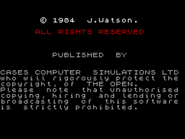 The Open - Screenshot - Game Title (Europe) - 256x192