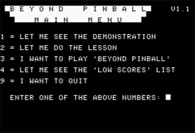 Beyond Pinball - Screenshot - Game Select (null) - 560x384