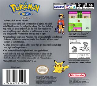 Pokémon Silver Version - Box - Back - Reconstructed (North America) - 1547x1370