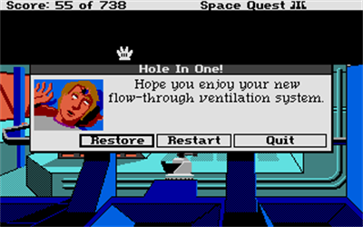 Space Quest III: The Pirates of Pestulon - Screenshot - Game Over (null) - 320x200