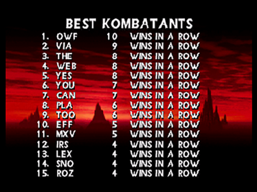 Mortal Kombat 4 - Screenshot - High Scores (null) - 640x480