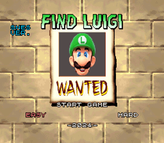 Find Luigi: SNES Version - Screenshot - Game Title (World) - 256x224