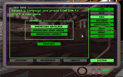 Backlash: A Turret Gunner Simulation - Screenshot - Game Select (null) - 320x200