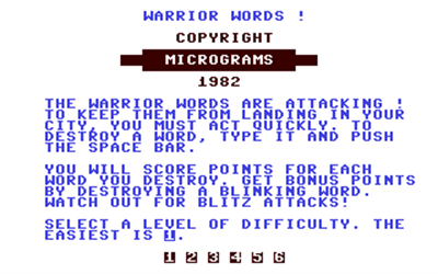 Warrior Words - Screenshot - Game Title (null) - 320x200