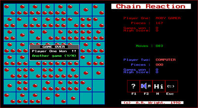 Chain Reaction (1990)  - Screenshot - Game Over (null) - 640x350