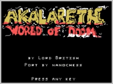 Akalabeth: World of Doom - Screenshot - Game Title (World) - 256x192