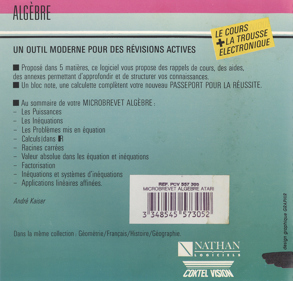 Micro Brevet: Algèbre - Box - Back (France) - 1113x1067
