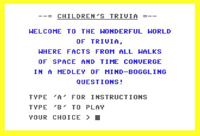 Children’s Trivia - Screenshot - Game Select (null) - 630x430