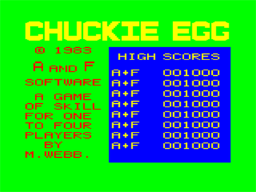 Chuckie Egg - Screenshot - Game Title (null) - 640x480