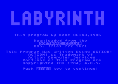 Labyrinth (Dave Oblad) - Screenshot - Game Title (North America) - 336x240