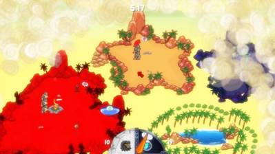Cavemen vs. Aliens - Screenshot - Gameplay (World) - 1000x562