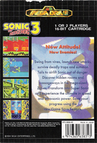 Sonic the Hedgehog 3 - Box - Back (Asia) - 489x721