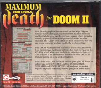 Maximum Death for Doom II - Box - Back (World) - 1648x1423