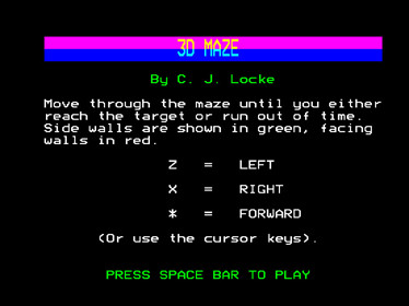 3D Maze (C.J. Locke) - Screenshot - Game Title (null) - 1024x768
