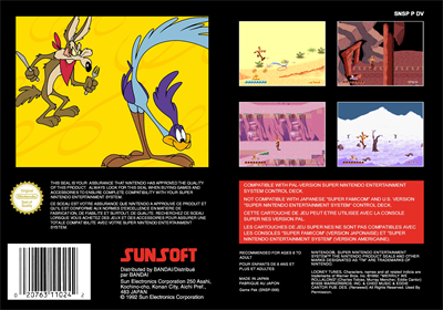 Road Runner II: Wile E's Revenge - Fanart - Box - Back (Europe) - 2103x1476