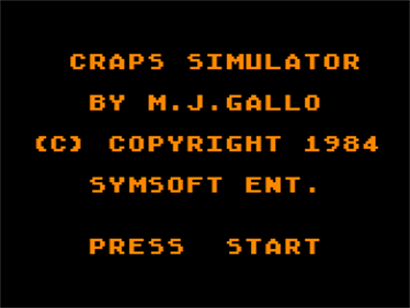 Craps Simulator - Screenshot - Game Title (null) - 320x240