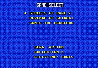 Sega Action Collection Vol. 2 - Screenshot - Game Select (null) - 320x224