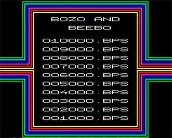 Bozo and Beebo - Screenshot - High Scores (United Kingdom) - 640x512