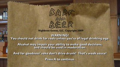 Barf and Beer - Screenshot - Game Title (World) - 1200x675