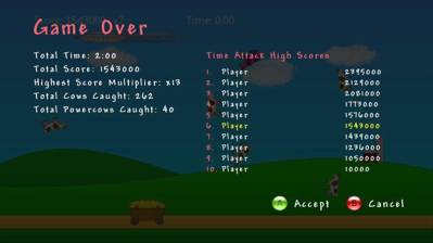 Cow Catch - Screenshot - Game Over (World) - 1000x562