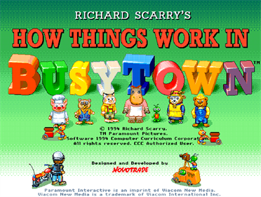 Richard Scarry's Busytown 2 - Screenshot - Game Title (United States) - 1432x1080