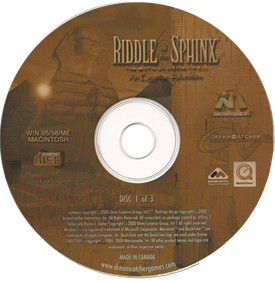 Riddle of the Sphinx: An Egyptian Adventure - Disc (North America) - 1402x1429