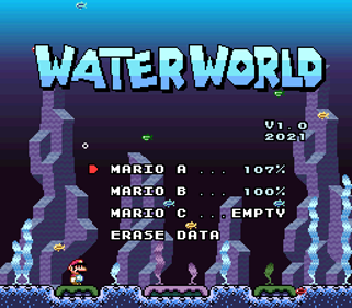 Super Mario World: Waterworld - Screenshot - Game Title (null) - 256x224