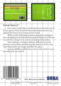 Great Soccer: The Mega Cartridge - Box - Back (North America) - 1424x2000