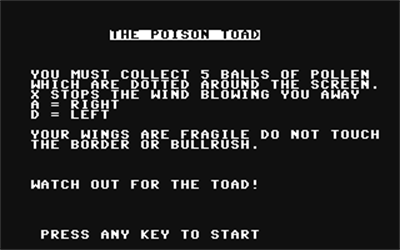 The Poison Toad - Screenshot - Game Title (United Kingdom) - 320x200