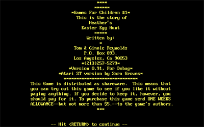Heather's Easter Egg Hunt - Screenshot - Game Title (null) - 640x400
