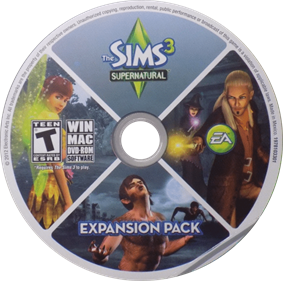 The Sims 3: Supernatural - Disc (North America) - 969x960