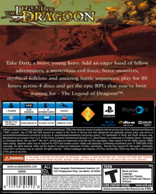 The Legend of Dragoon - Fanart - Box - Back (World) - 1525x1885