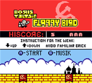 Boris Yeltsin Flappy Bird - Screenshot - Game Title (World) - 160x144