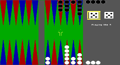 Backgammon (Kirsta Computers) - Screenshot - Gameplay (World) - 640x350