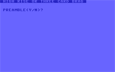 High Rise or Three Card Brag - Screenshot - Game Title Image
