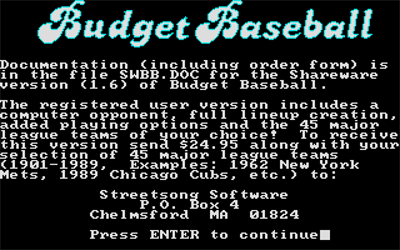 Budget Baseball - Screenshot - Game Title Image
