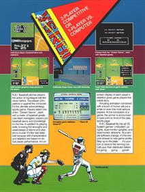 Vs. Atari R.B.I. Baseball - Advertisement Flyer - Back Image