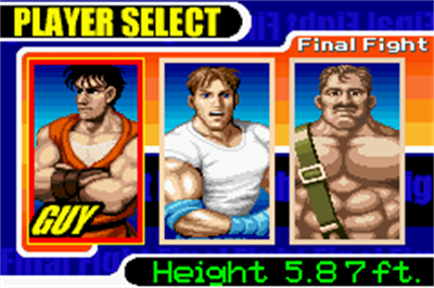 Final Fight One - Screenshot - Game Select Image