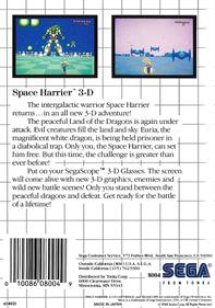 Space Harrier 3-D - Box - Back Image