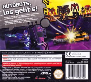 Transformers Prime: The Game - Box - Back Image