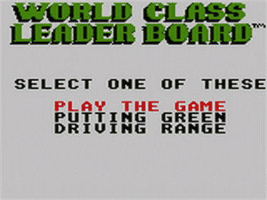 World Class Leaderboard Golf - Screenshot - Game Title Image