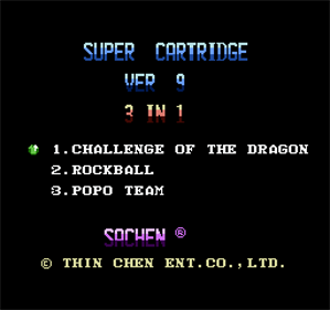 Super Cartridge Ver 9: 3 in 1 - Screenshot - Game Title Image