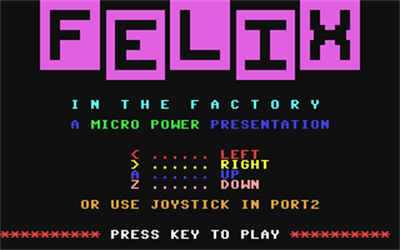 Felix in the Factory - Screenshot - Game Title Image