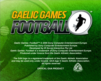 Gaelic Games: Football - Screenshot - Game Title Image